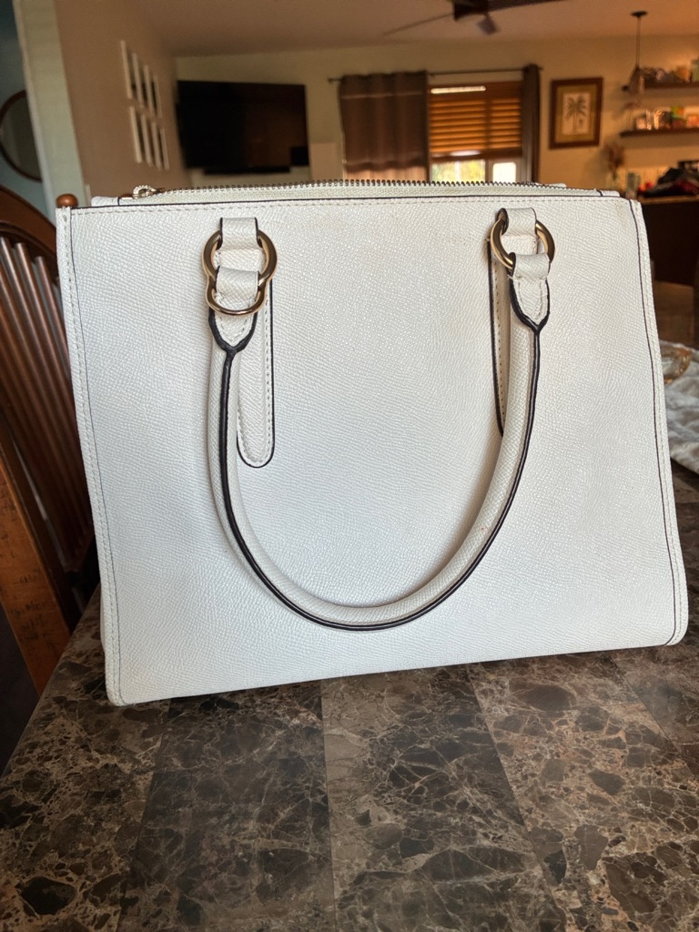White Coach leather purse (Crosby Carryall?) - Picture 2 of 14